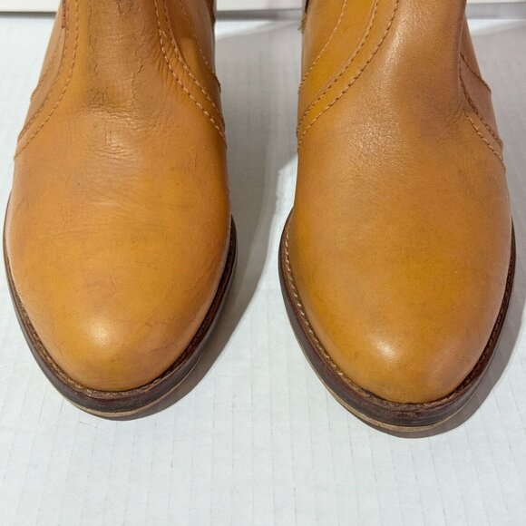 Vintage Levi's Leather Western Boots Mid Calf Zip up Women's Size 7.5 / 41.5 - Picture 8 of 16